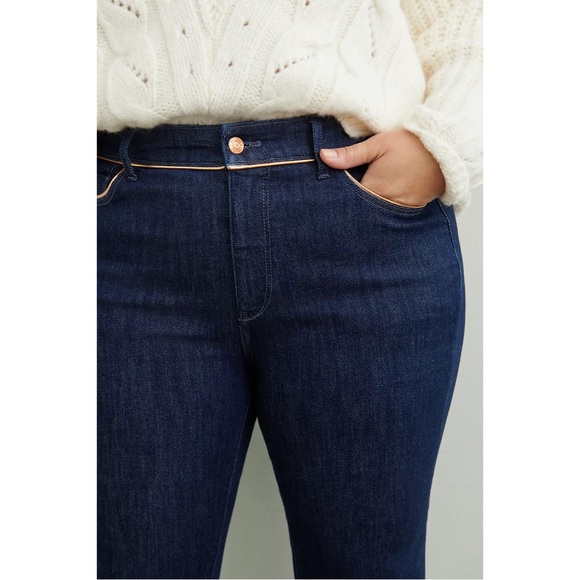 Anthropologie Pilcro High-Rise Metallic-Stitch Skinny Jeans NWT Size 28 - Picture 4 of 14